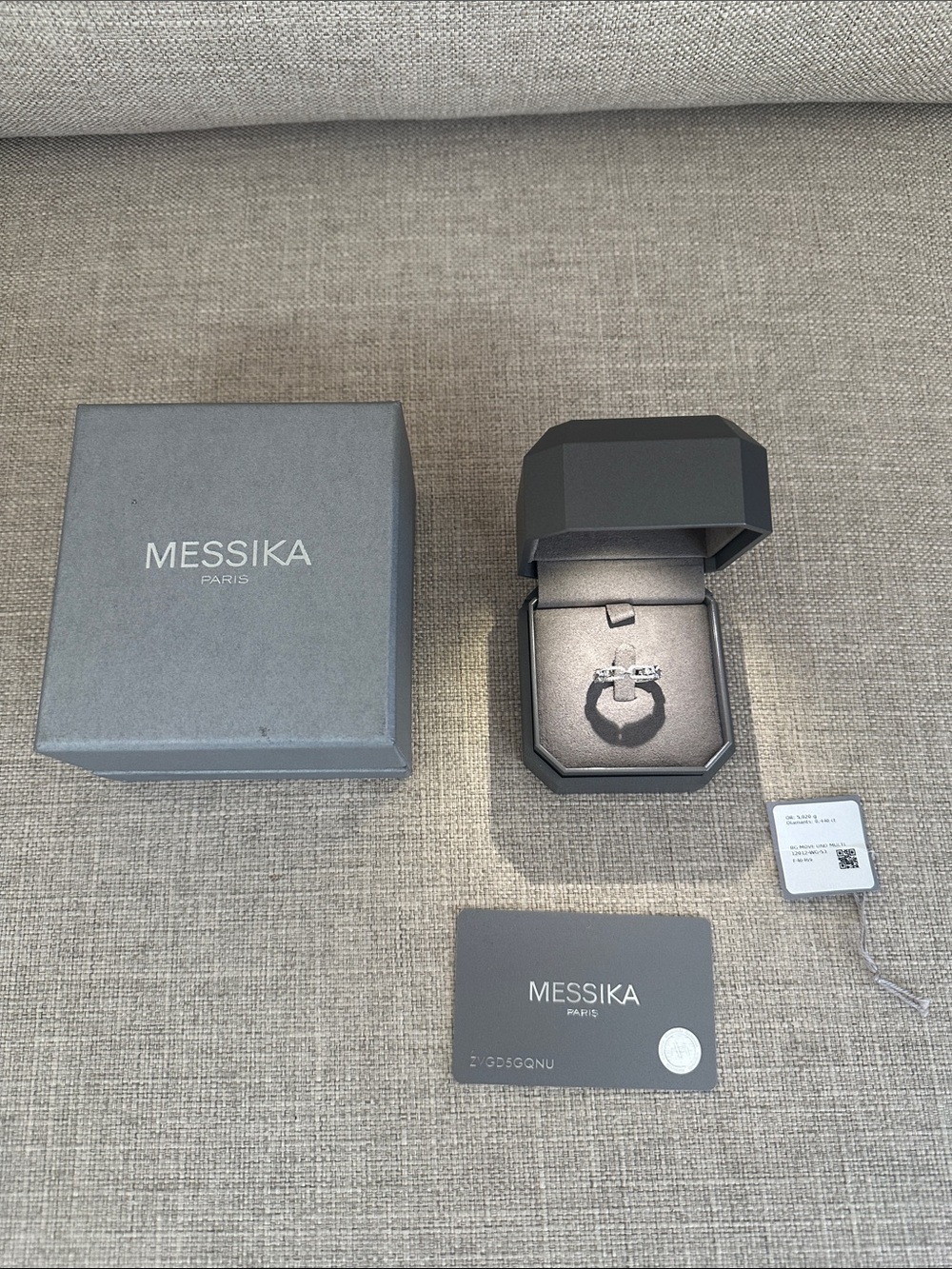 Messika move link pave ring white gold size 53. Worn gently a few times